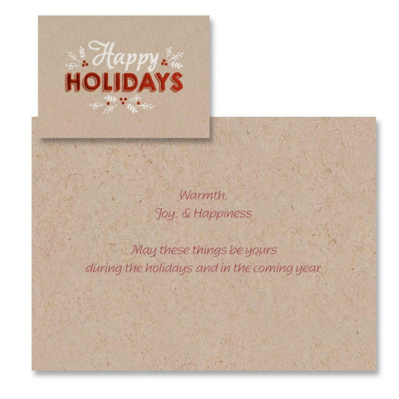 Kraft Holiday Greetings Christmas Card Pack of 24 - Picture 3 of 5